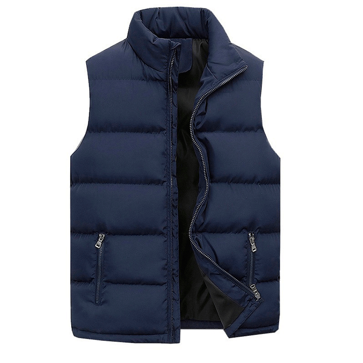 Mens Vest Jacket Warm Sleeveless Jackets Winter Waterproof Zipper Coat Autumn Stand-up Collar Casual Waistcoat