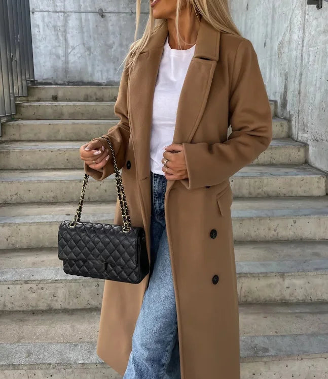 Women's double breasted wool coat