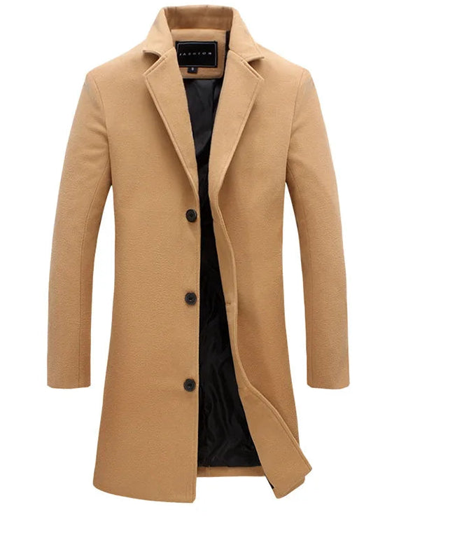 2026 Autumn Winter Men's Woolen Coats Fashion Single-breasted