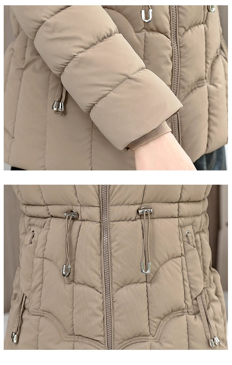 Winter 2025 New Down Jacket Women Parkas Fashion High-Quality Warm Cotton Padded Coat Ladies Short Overcoat Hooded