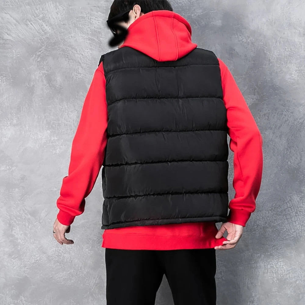 Mens Vest Jacket Warm Sleeveless Jackets Winter Waterproof Zipper Coat Autumn Stand-up Collar Casual Waistcoat