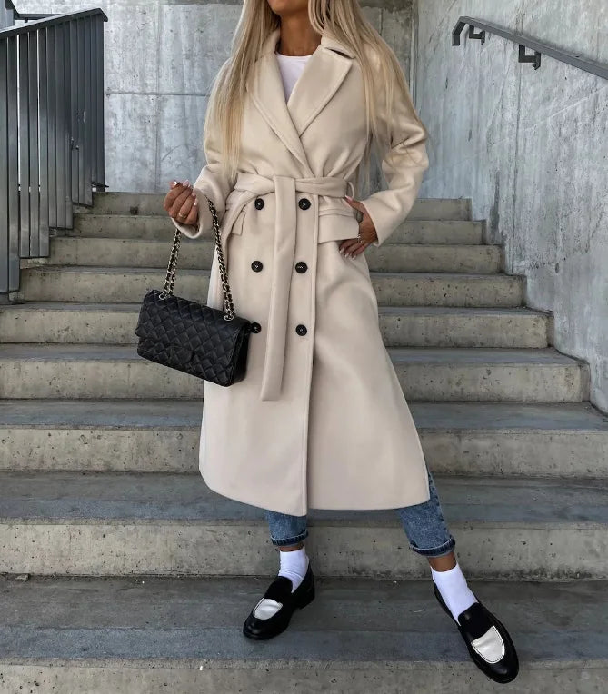 Women's double breasted wool coat