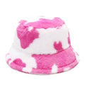 Winter Bucket Hat Women's Fashion Milk Cow Grain Panama Warm Hats Female Vintage  Cap