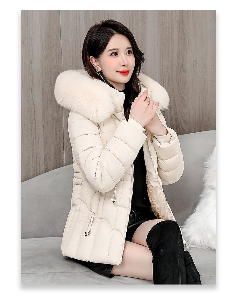 Winter 2025 New Down Jacket Women Parkas Fashion High-Quality Warm Cotton Padded Coat Ladies Short Overcoat Hooded