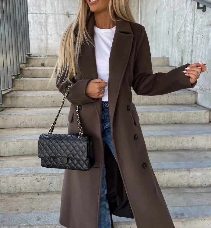 Women's double breasted wool coat