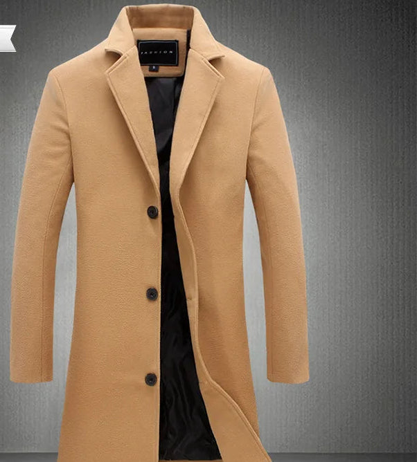 2026 Autumn Winter Men's Woolen Coats Fashion Single-breasted