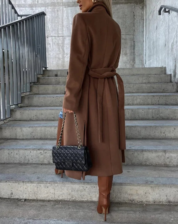 Women's double breasted wool coat