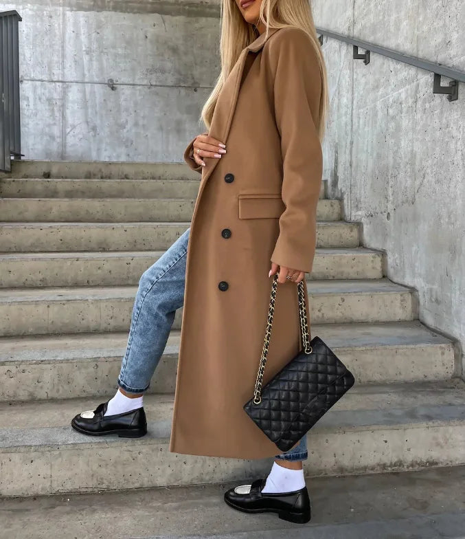 Women's double breasted wool coat