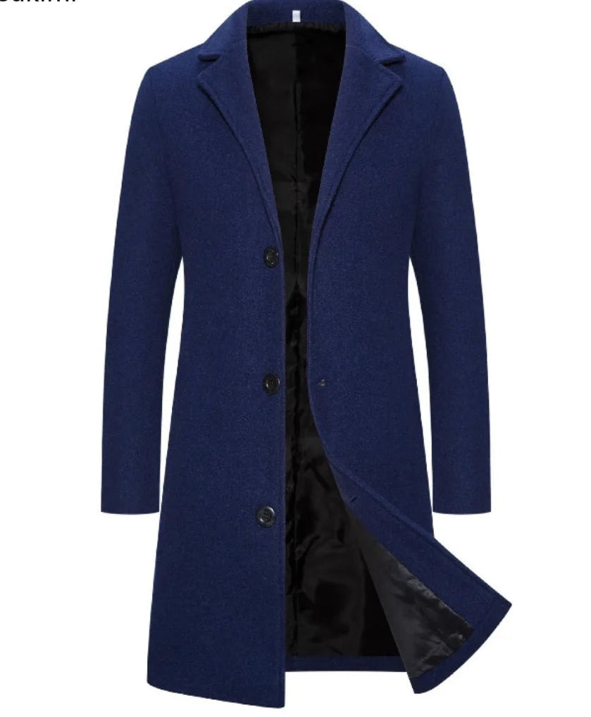 2026 Autumn Winter Men's Woolen Coats Fashion Single-breasted