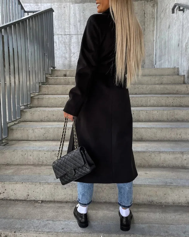Women's double breasted wool coat