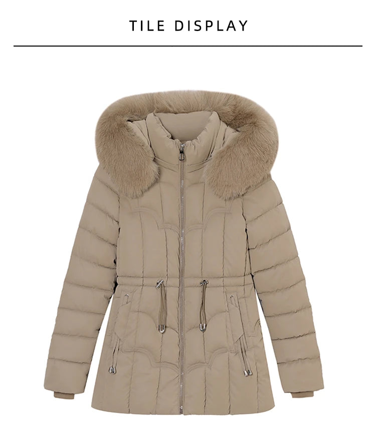 Winter 2025 New Down Jacket Women Parkas Fashion High-Quality Warm Cotton Padded Coat Ladies Short Overcoat Hooded