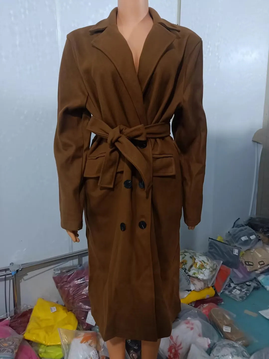 Women's double breasted wool coat
