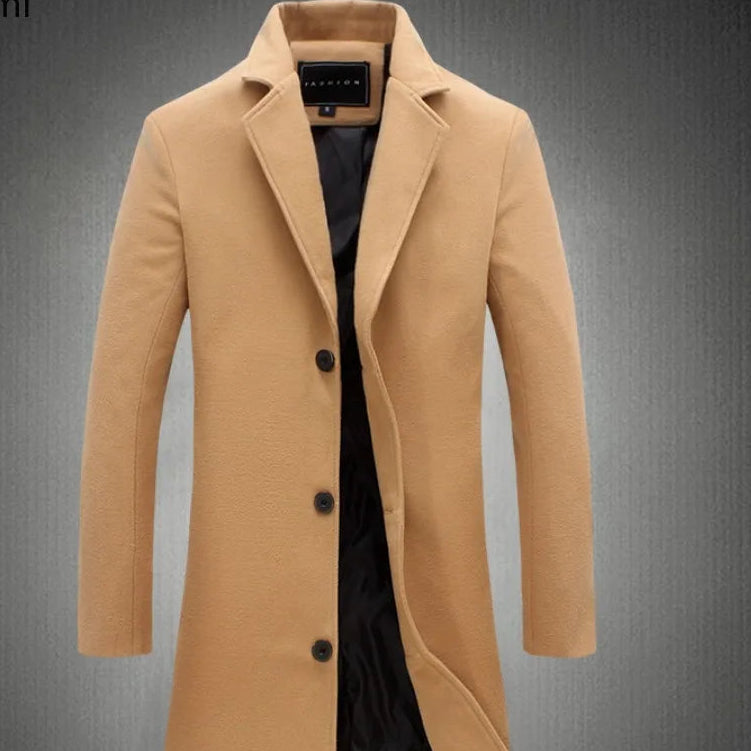 2026 Autumn Winter Men's Woolen Coats Fashion Single-breasted