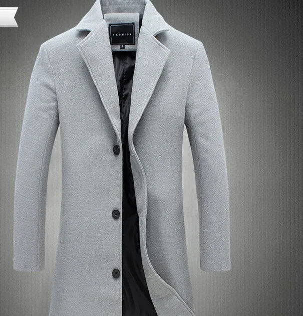 2026 Autumn Winter Men's Woolen Coats Fashion Single-breasted