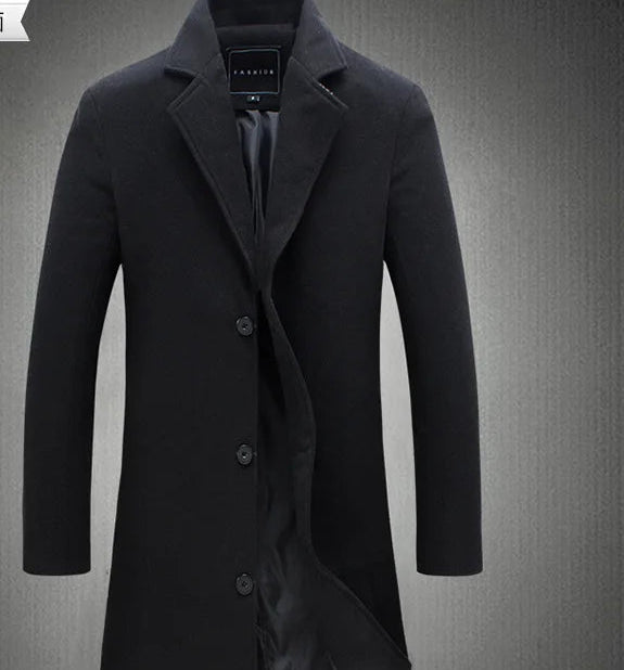2026 Autumn Winter Men's Woolen Coats Fashion Single-breasted