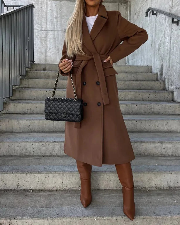 Women's double breasted wool coat
