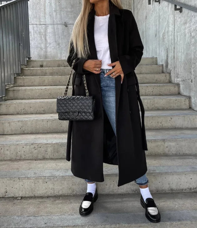 Women's double breasted wool coat
